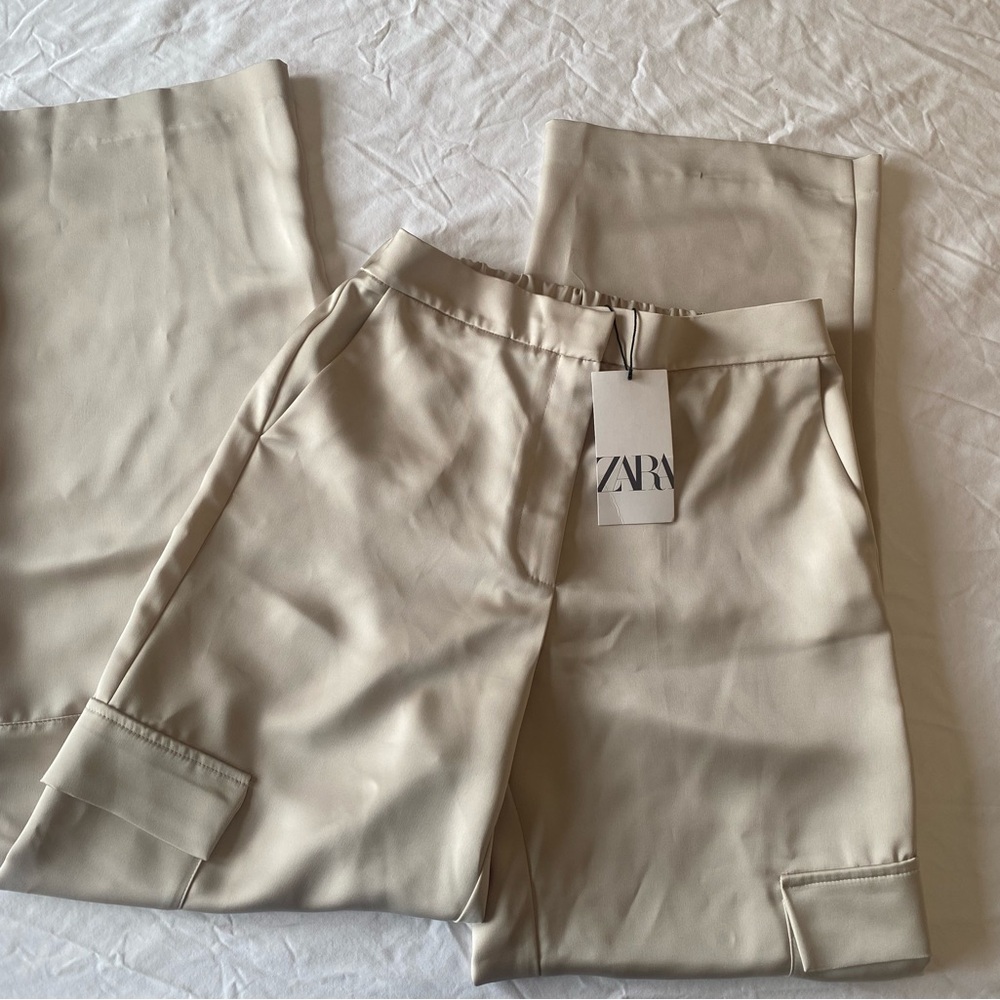 Zara Khaki Cargo Dress Pants - NWT